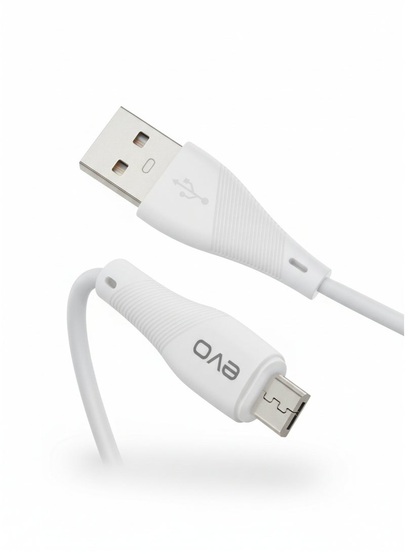 إيفو كابل الشحن السريع ونقل البيانات B04V من USB إلى Micro USB (V8)، شحن عالي السرعة 2.4 أمبير ونقل بيانات مستقر، تصميم متين مقاوم للانحناء، مقاوم للتشابك والحرارة للاستخدام المنزلي والمكتبي والسفر - Image 2
